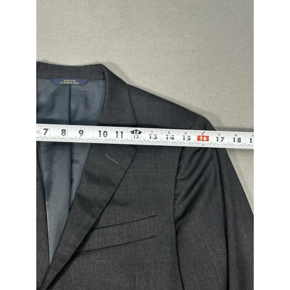 Brooks Brothers Navy Blue Wool Plaid Sports Coat, 36R Excellent Condition